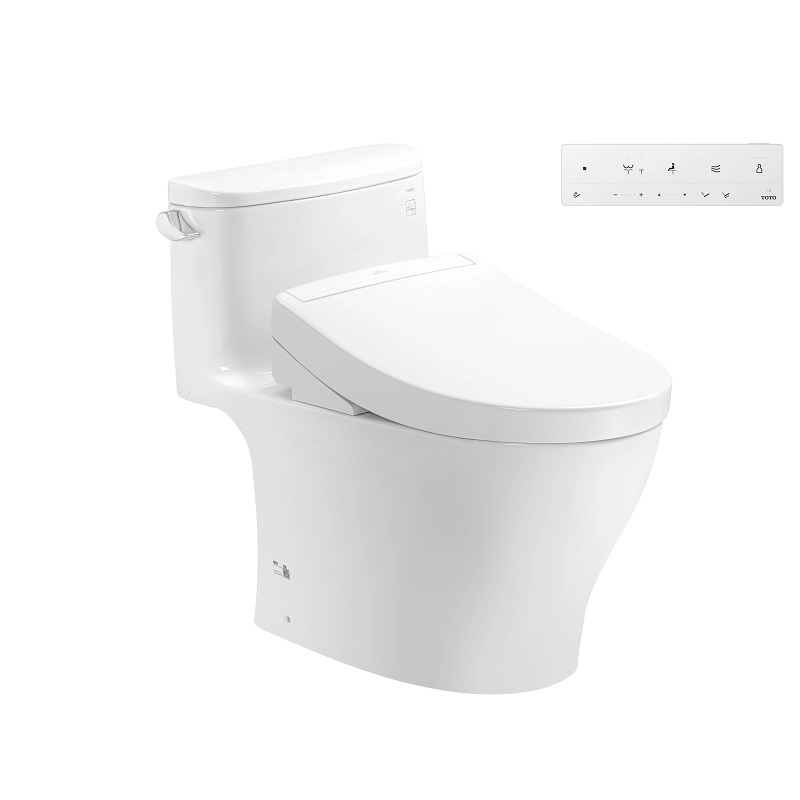 Bàn cầu 1 khối kèm nắp rửa điện tử WASHLET dòng S5 TOTO MS887CRW25