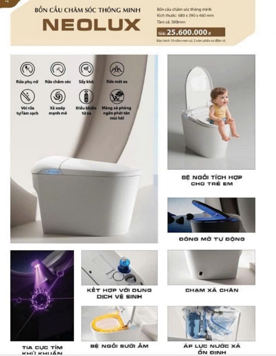 Bồn cầu chăm sóc thông minh màu trắng Basic NEOLUX - Ảnh 6