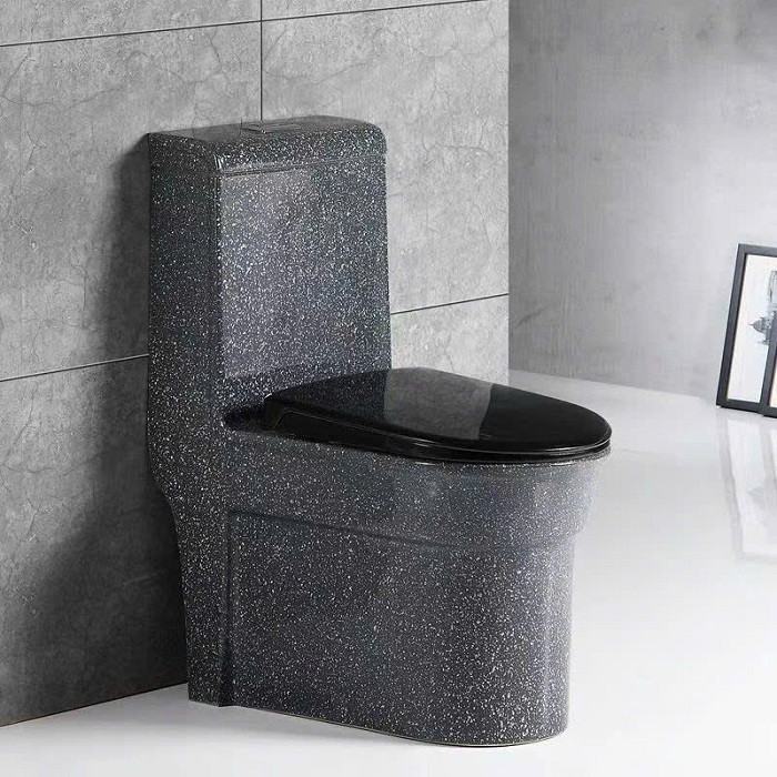 Bồn cầu men giả đá màu ghi đen Miken MKB-989