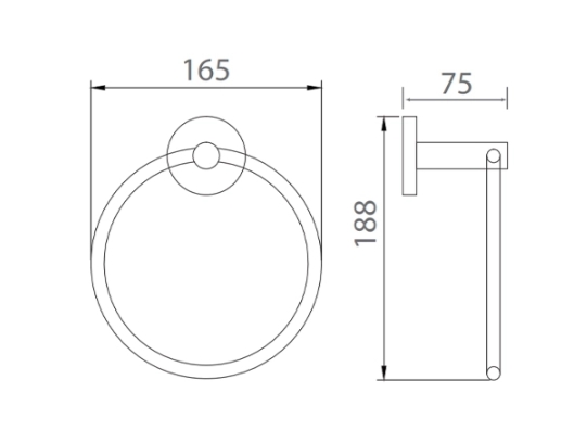 Vòng treo khăn màu đen mờ EcoBath EC270-06MB - Ảnh 2