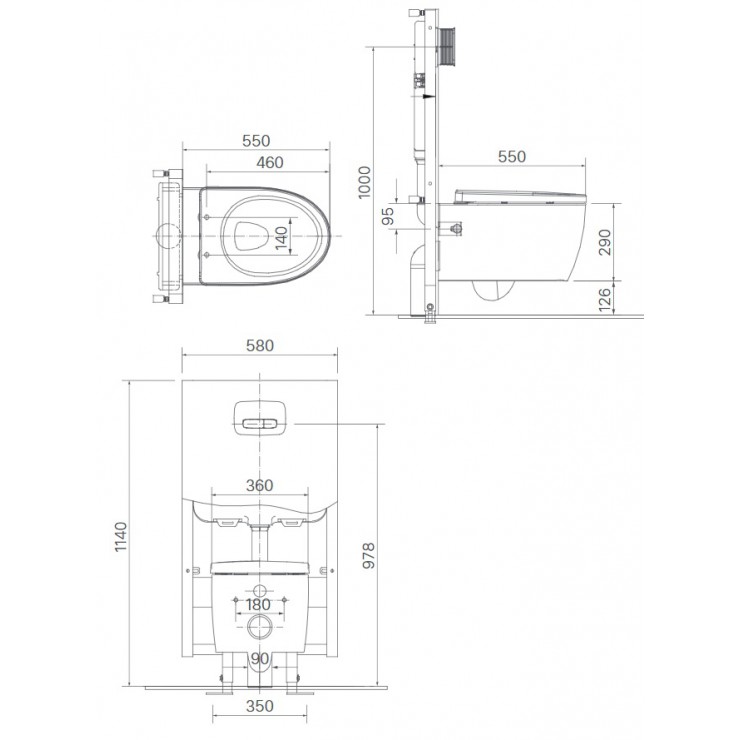 Bồn cầu treo tường nắp điện tử INAX AC-952-CW-H17VN - Ảnh 2