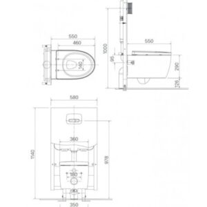 Alternative view of Bồn Cầu Điện Tử Treo Tường INAX AC-952-CW-KB22AVN