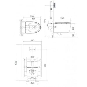 Alternative view of Bồn Cầu Treo Tường Nắp Rửa Cơ INAX AC-952-CW-S32VN