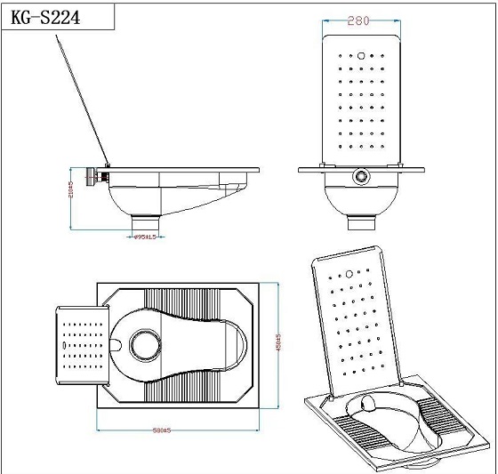 Bệt xổm dành cho công nhân, nhà máy, bệnh viện, nhà tù, nơi công cộng KG-S224 - Ảnh 5