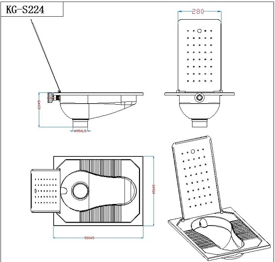 Bệt xổm dành cho công nhân, nhà máy, bệnh viện, nhà tù, nơi công cộng KG-S224 - Ảnh 7
