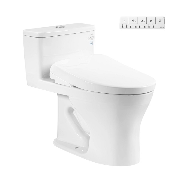 Bồn cầu 1 khối nắp rửa điện tử Washlet S7 Toto MS855CDW23