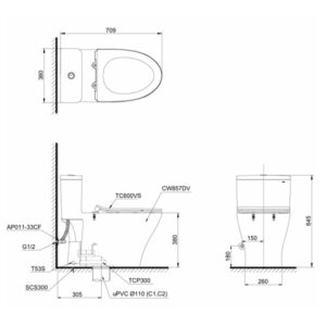 Alternative view of Bồn cầu 1 khối nắp rửa cơ Toto MS857DE4