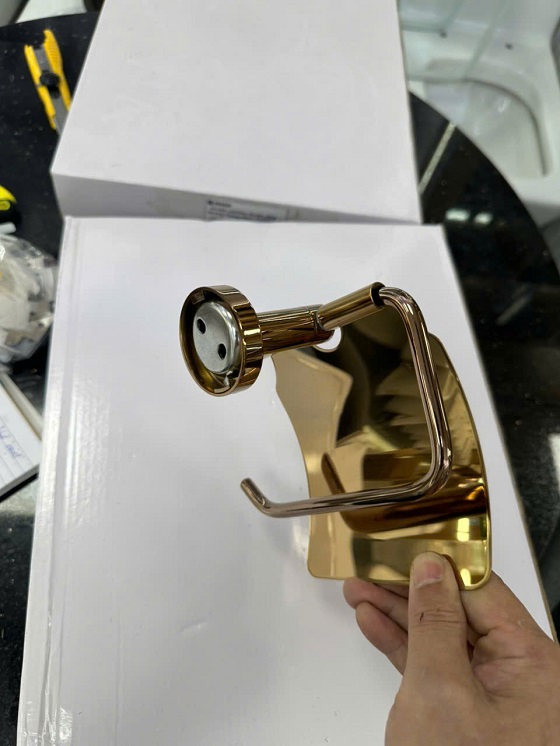 Treo giấy vệ sinh màu vàng hồng Rose Gold Miken AL-PH42 - Ảnh 4