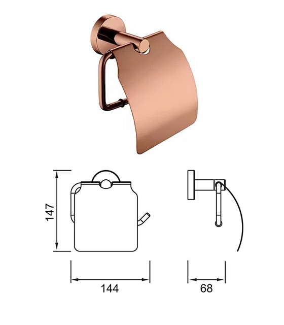 Treo giấy vệ sinh màu vàng hồng Rose Gold Miken AL-PH42 - Ảnh 2