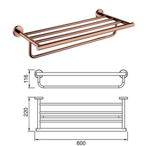 Alternative view of Giàn vắt khăn tắm màu vàng hồng Rose Gold Miken AL-TB24