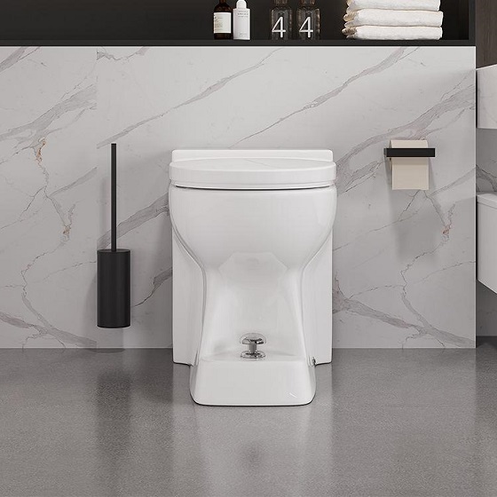 Bồn cầu thoát ngang liền khối xả nước bằng chân Miken DX-615 - Ảnh 2