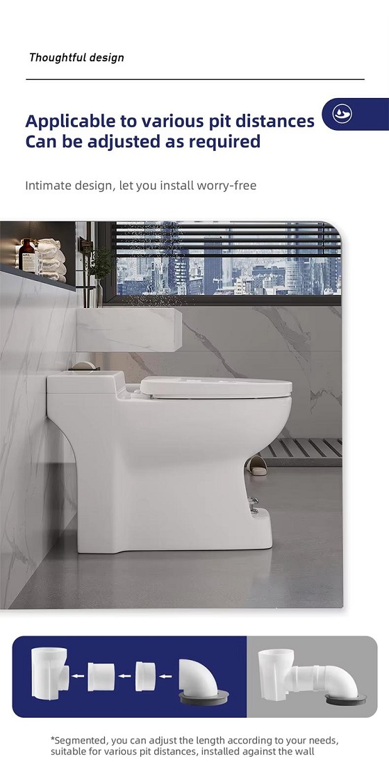 Bồn cầu thoát ngang liền khối xả nước bằng chân Miken DX-615 - Ảnh 5