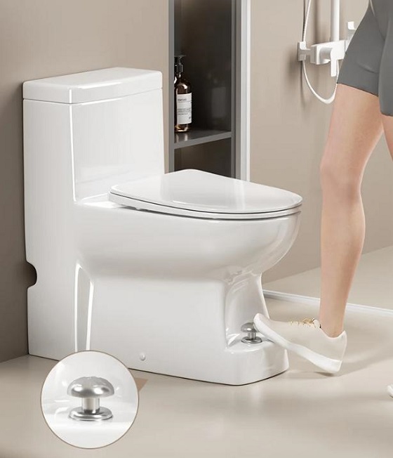 Bồn cầu liền khối xả nước bằng chân Miken DX-622 - Ảnh 2