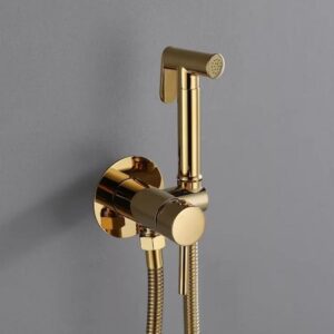 Alternative view of Vòi xịt vệ sinh nóng lạnh âm tường màu vàng bóng Miken F-7505G