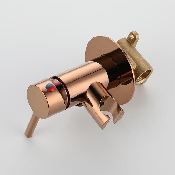 Vòi xịt vệ sinh nóng lạnh âm tường màu vàng hồng Miken F-7505RG-B - Ảnh 2