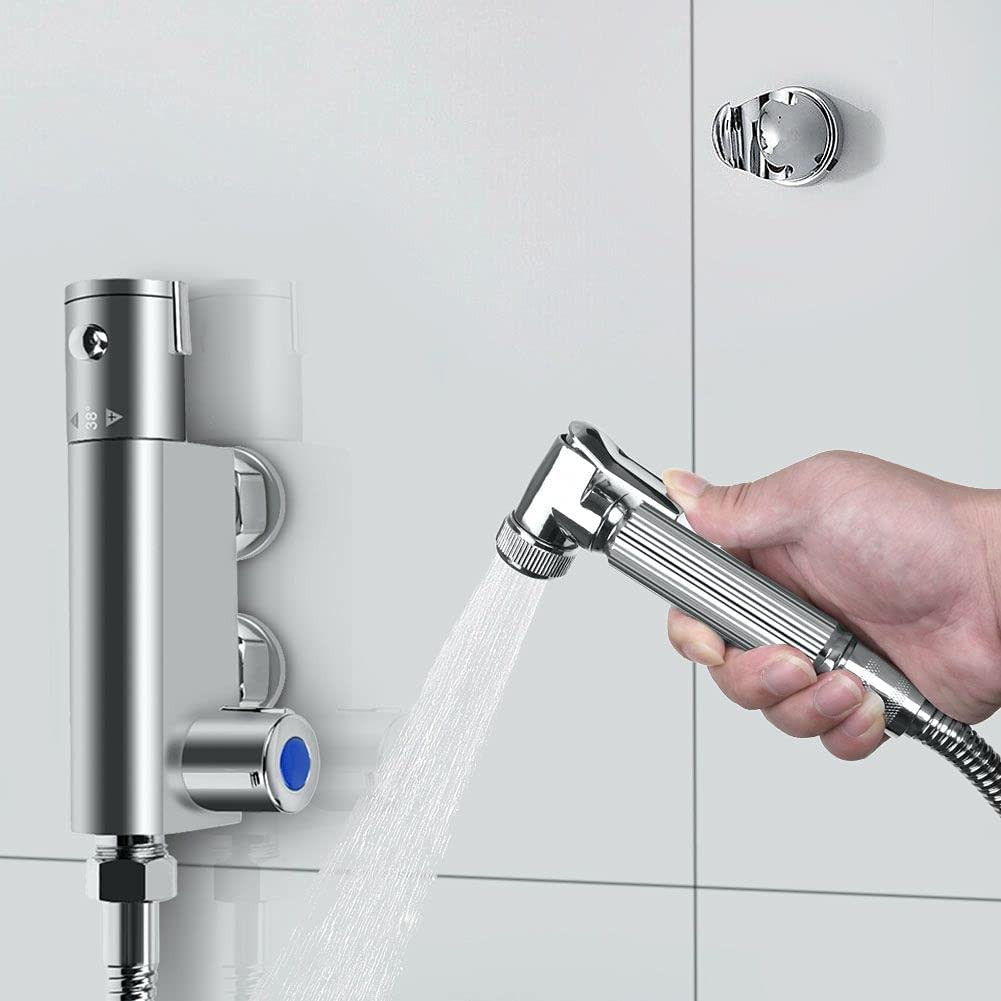 Vòi xịt vệ sinh nóng lạnh âm tường màu vàng bóng Miken F-7505G - Ảnh 14