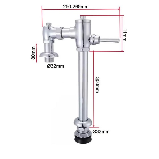 Van xả gạt tay cho bồn cầu, xí xổm Miken LFV1402SH - Ảnh 8