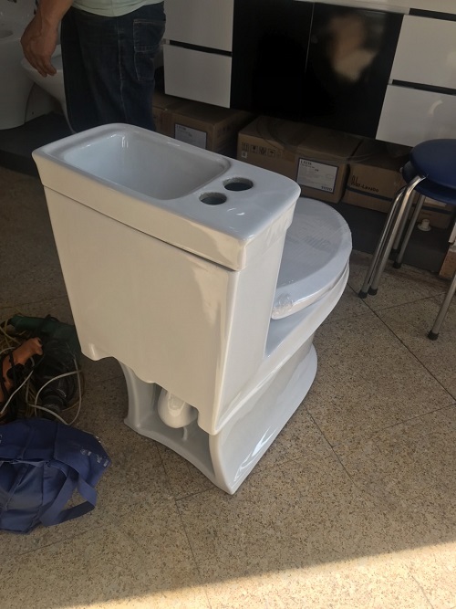 Bồn cầu nghệ thuật kết hợp chậu lavabo rửa mặt Miken AC-989VN - Ảnh 6