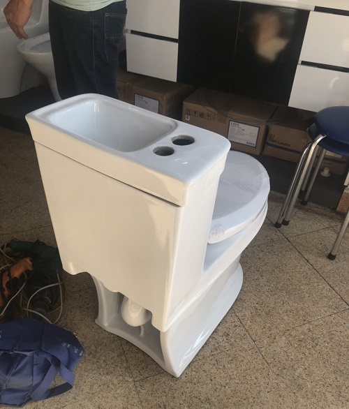 Bồn cầu nghệ thuật kết hợp chậu lavabo rửa mặt Miken AC-989VN - Ảnh 7