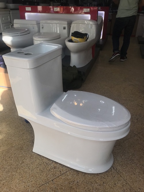 Bồn cầu nghệ thuật kết hợp chậu lavabo rửa mặt Miken AC-989VN - Ảnh 11