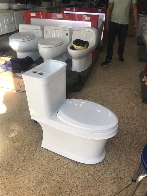 Bồn cầu nghệ thuật kết hợp chậu lavabo rửa mặt Miken AC-989VN - Ảnh 12