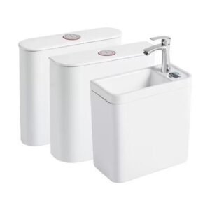 Alternative view of Két treo bằng sứ kết hợp chậu rửa tay dùng cho xí xổm Miken MK-212-A