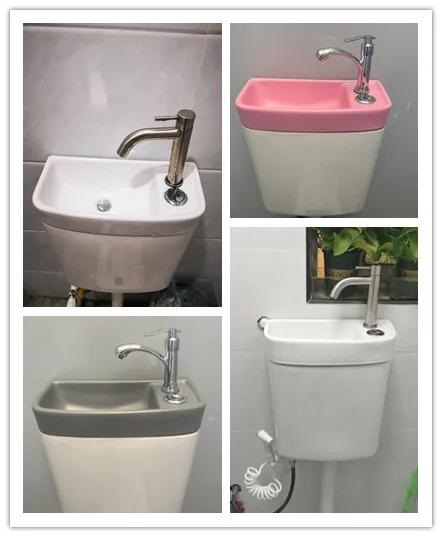 Két treo bằng sứ kết hợp chậu rửa tay dùng cho xí xổm Miken MK-212-A - Ảnh 4