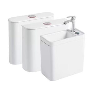 Alternative view of Két treo bằng sứ 2 nhấn xả dùng cho xí xổm Miken MK-212-B