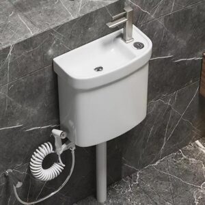 Alternative view of Két treo bằng sứ kết hợp chậu rửa tay dùng cho xí xổm Miken MK-212-C