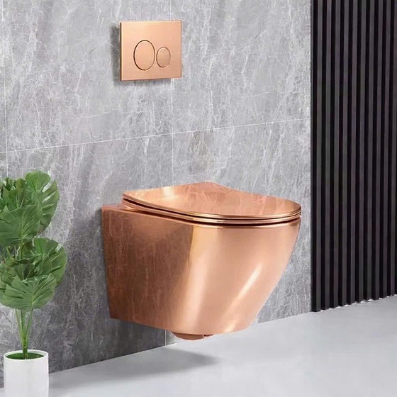 Bồn cầu âm tường màu hồng vàng Rose Gold Miken MKB-2478RG (Đặt trước 15-25 ngày) - Ảnh 3