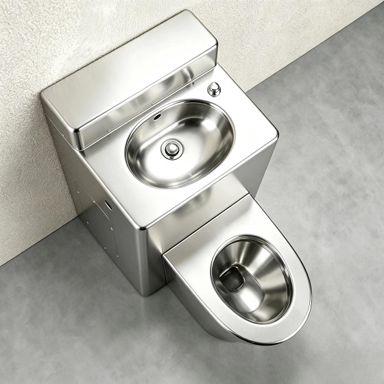 Bàn cầu kết hợp chậu rửa Inox Miken MKB-C105337-BC - Ảnh 8