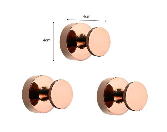 Móc áo đơn tròn màu hồng vàng Miken MKMA-659RG - Ảnh 2