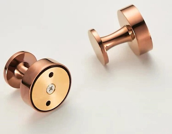 Móc áo đơn tròn màu hồng vàng Miken MKMA-659RG - Ảnh 3