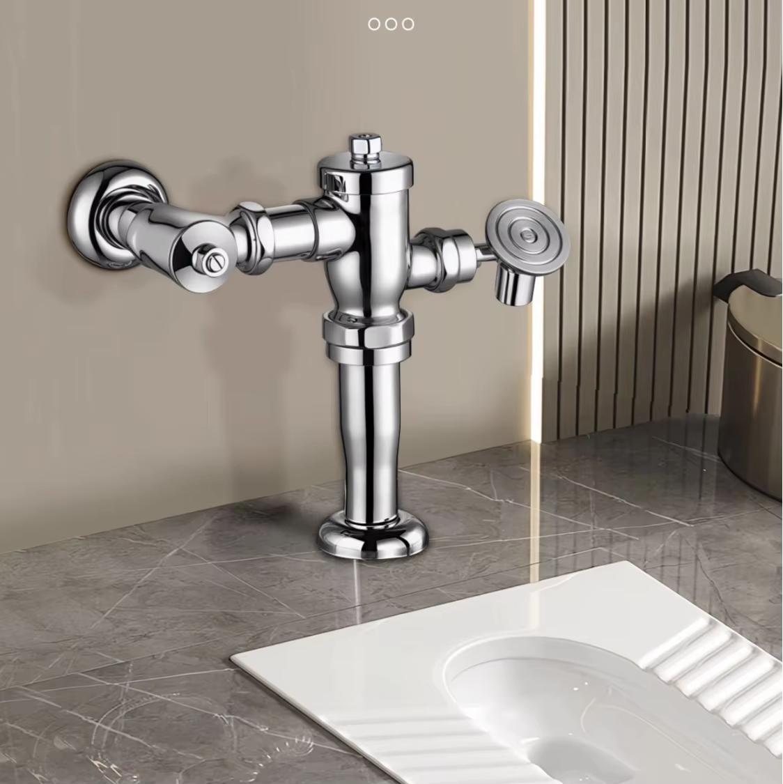 Van xả xả nước đạp chân cho bồn cầu xí xổm Miken MKV-8403-S