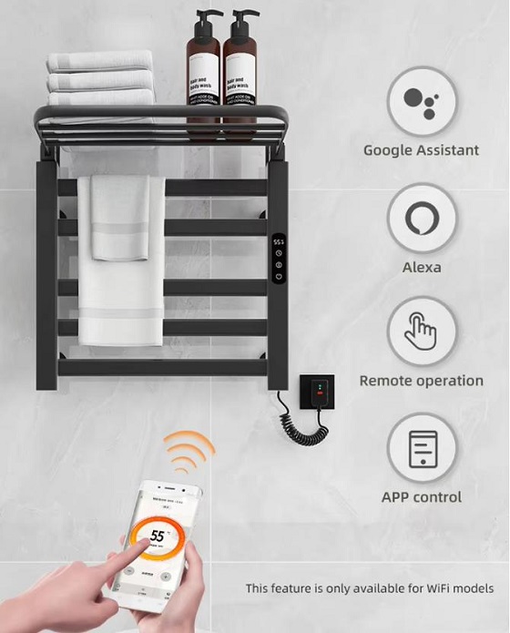 Giàn sấy khăn tắm khăn mặt màu đen Miken R335B-Wifi - Ảnh 5