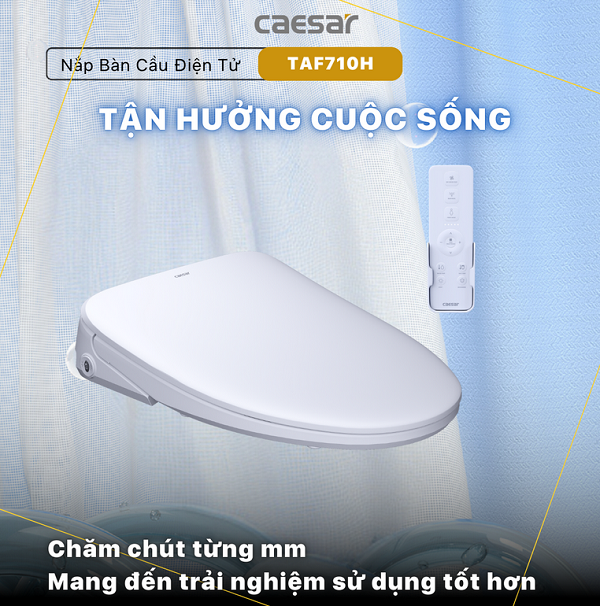 Bồn cầu kết hợp nắp điện tử Caesar C1394F-TAF710H - Ảnh 3