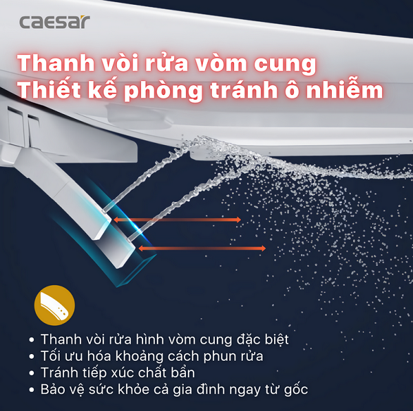 Bồn cầu kết hợp nắp điện tử Caesar C1394F-TAF710H - Ảnh 17