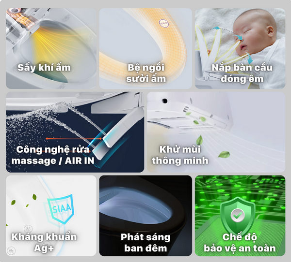 Bồn cầu kết hợp nắp điện tử Caesar C1394F-TAF710H - Ảnh 4