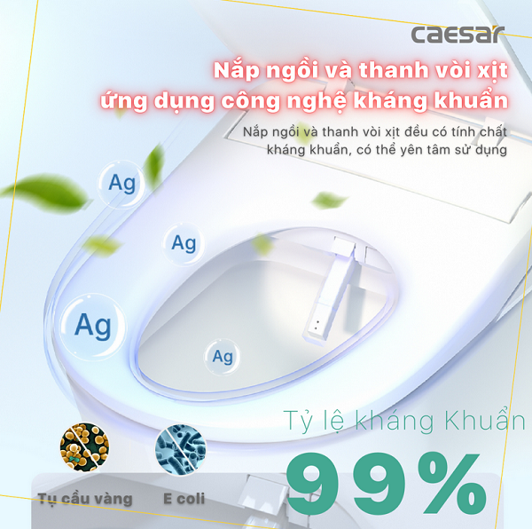 Bồn cầu kết hợp nắp điện tử Caesar C1394F-TAF710H - Ảnh 8