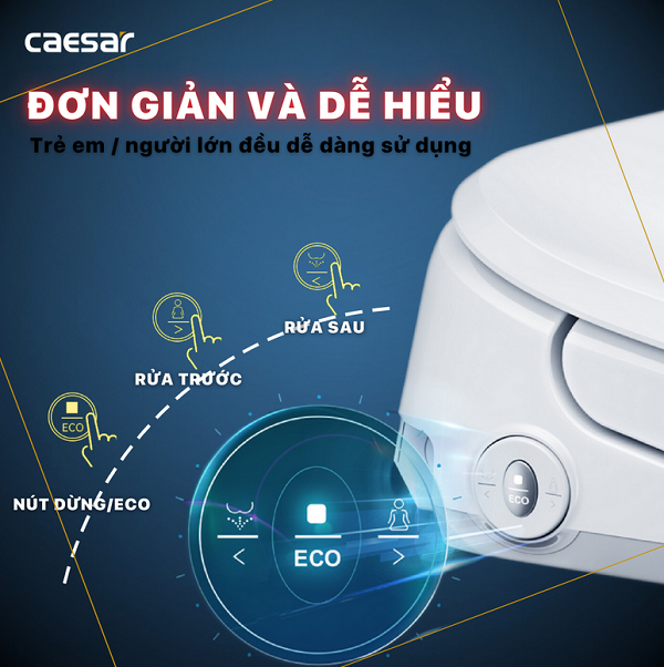 Bồn cầu kết hợp nắp điện tử Caesar C1394F-TAF710H - Ảnh 10