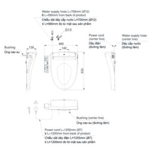 Alternative view of Nắp rửa điện tử WASHLET dòng S2 TOTO TCF33461GAA