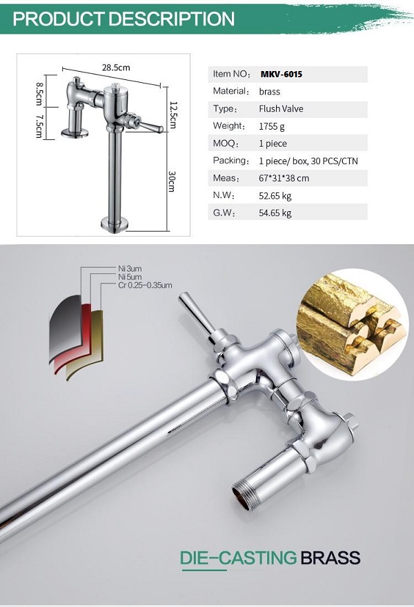 Van xả gạt tay cho bồn cầu, xí xổm Miken LFV1402SH - Ảnh 3
