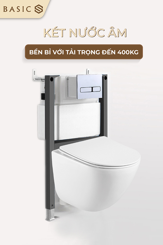 Két nước âm tường Basic BS-17018- Két cao tiêu chuẩn - Ảnh 5