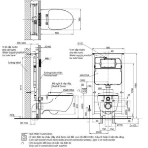 Alternative view of Bồn cầu treo tường nắp rửa điện tử Toto CW812RA/WH172A/TCF23410AAA/MB174P#SS