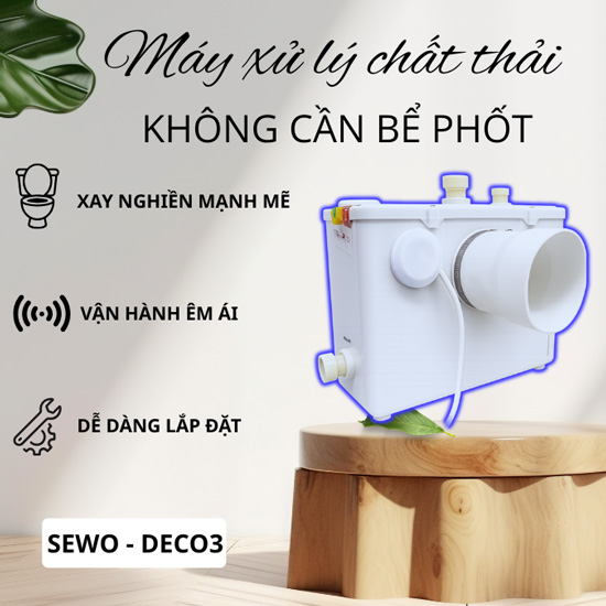 Máy xử lý chất thải dùng cho bồn cầu và lavabo SEWO DEC03 - Ảnh 3