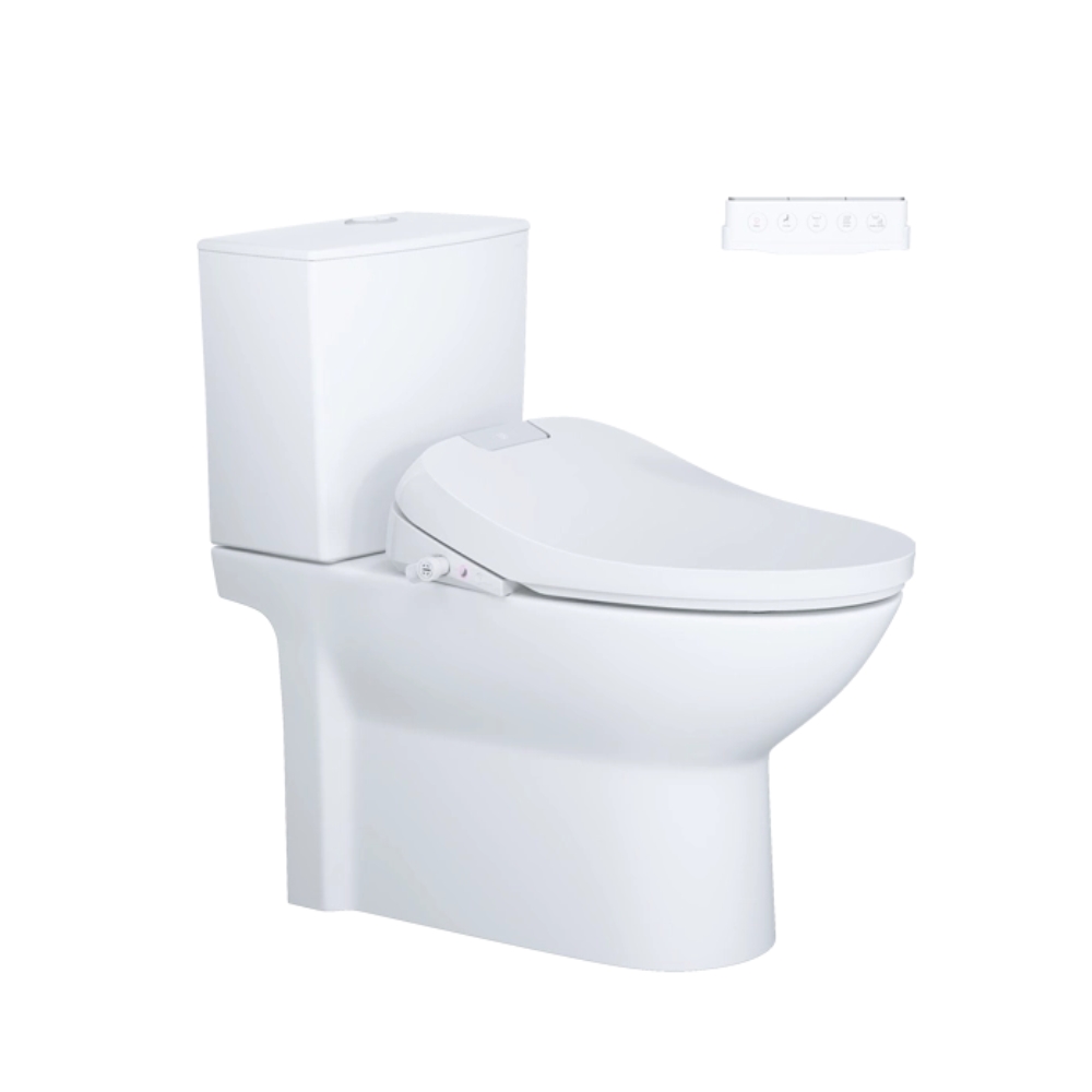 Bồn cầu 2 khối kết hợp nắp điện tử Caesar CD1340-TAF610H